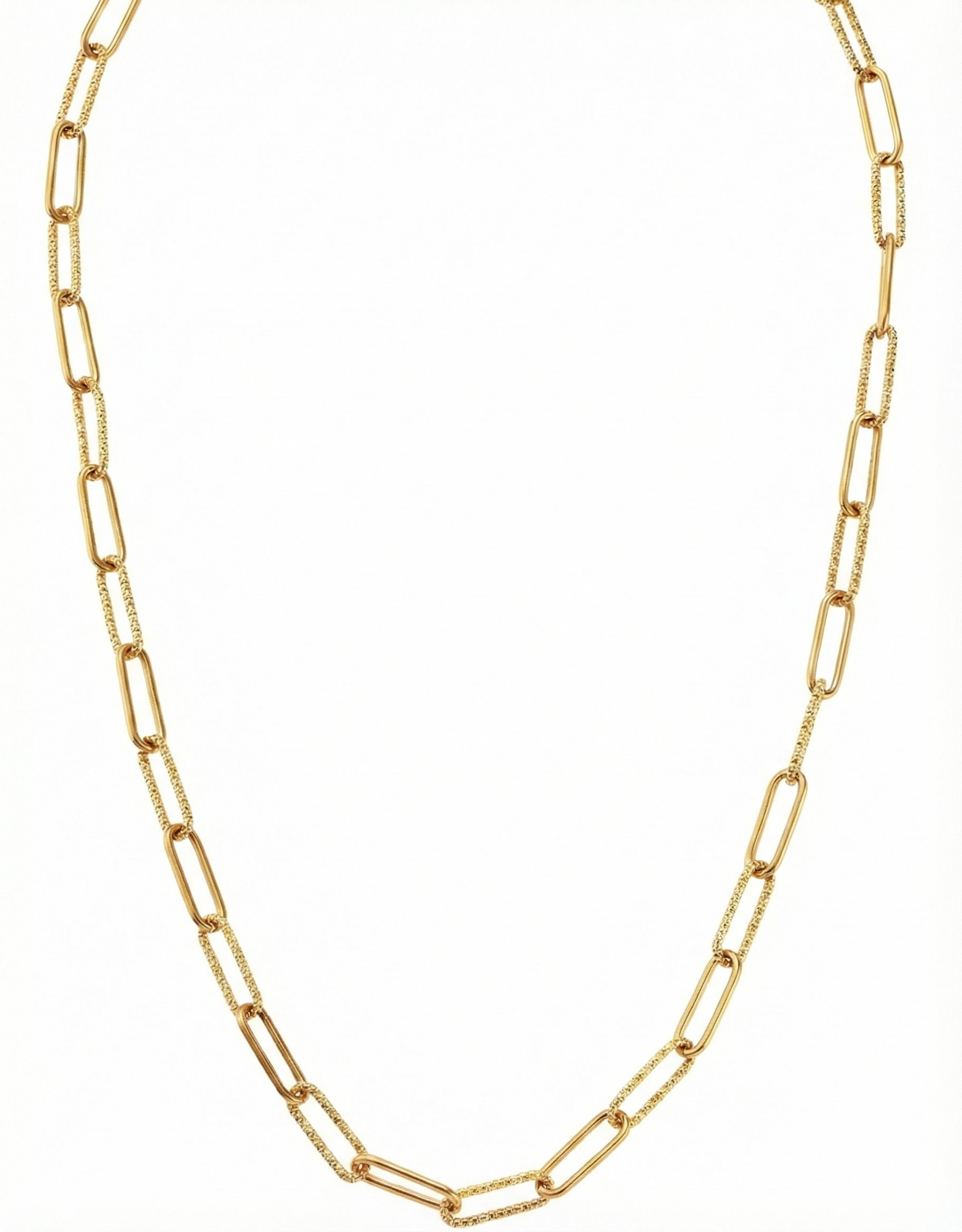 Modern Paper Clip Necklace In Gold