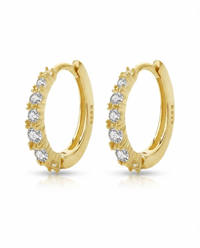 Halo Crystal Pavé Hoop Earrings