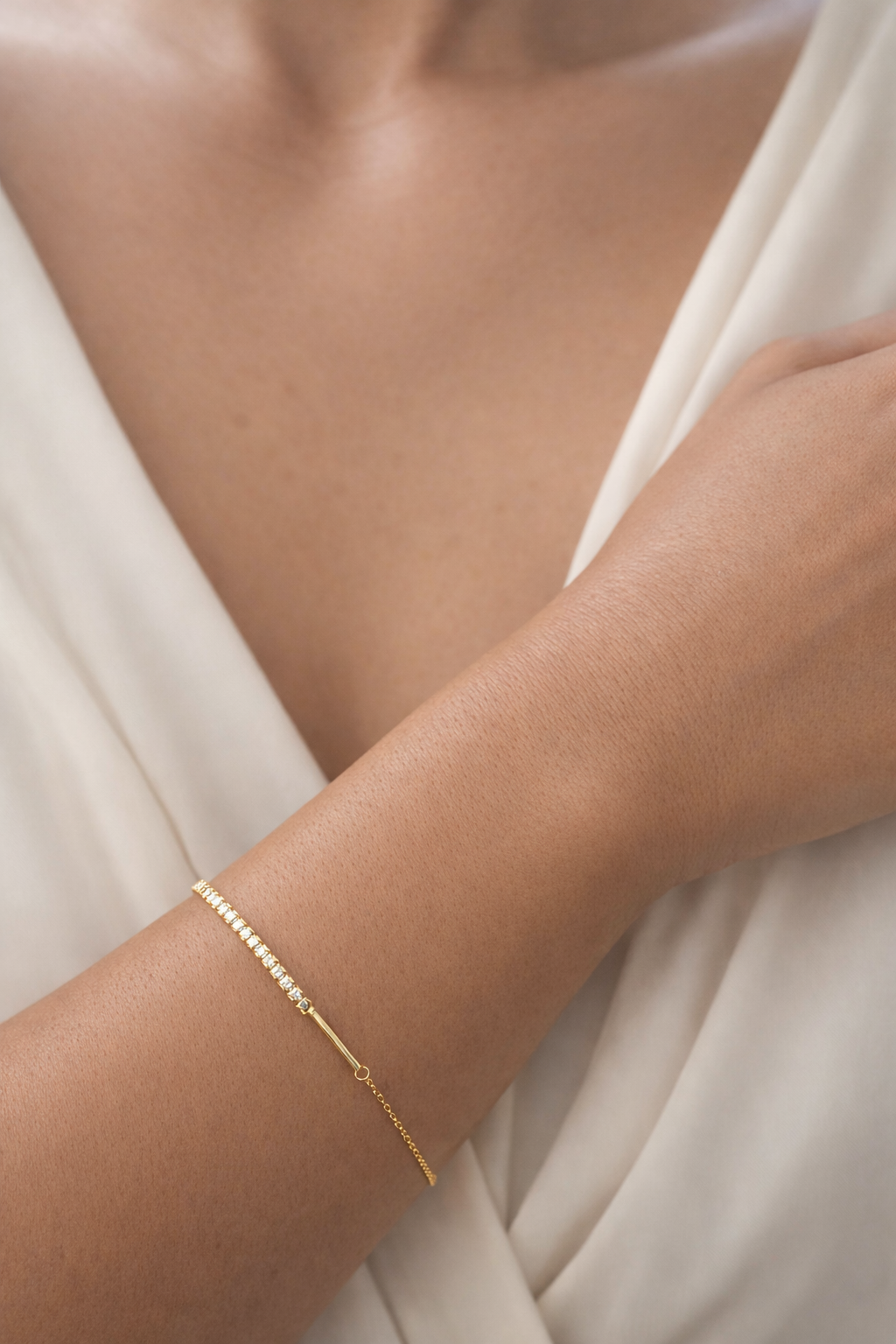 Elegant Tennis Bracelet In Gold